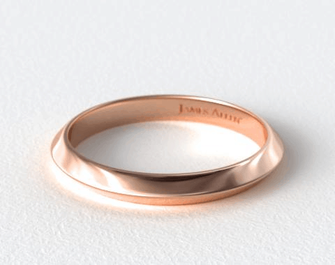 Rose gold knife edge wedding band