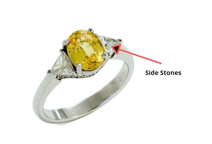 Side stone part of a ring
