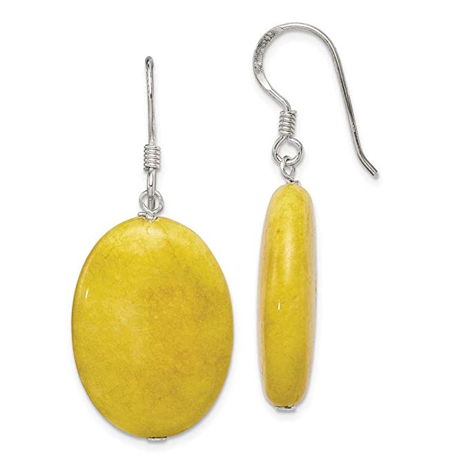 yellow jade gemstone earrings