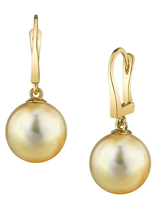 Yellow pearl earrings