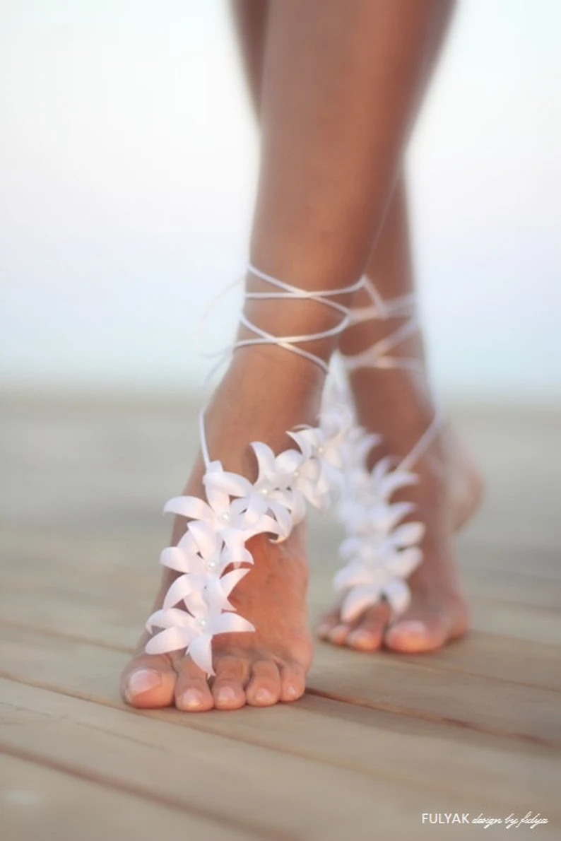 Autumn flowers barefoot sandal