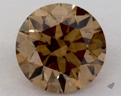 Round brown diamond isolated closeup