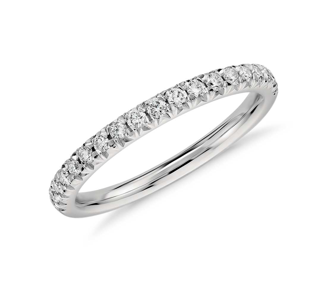 french cut pave engagement ring