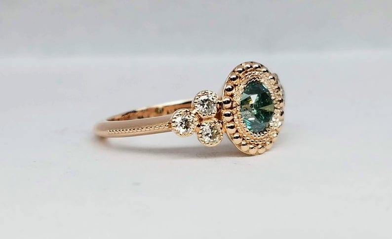 Green diamond ring