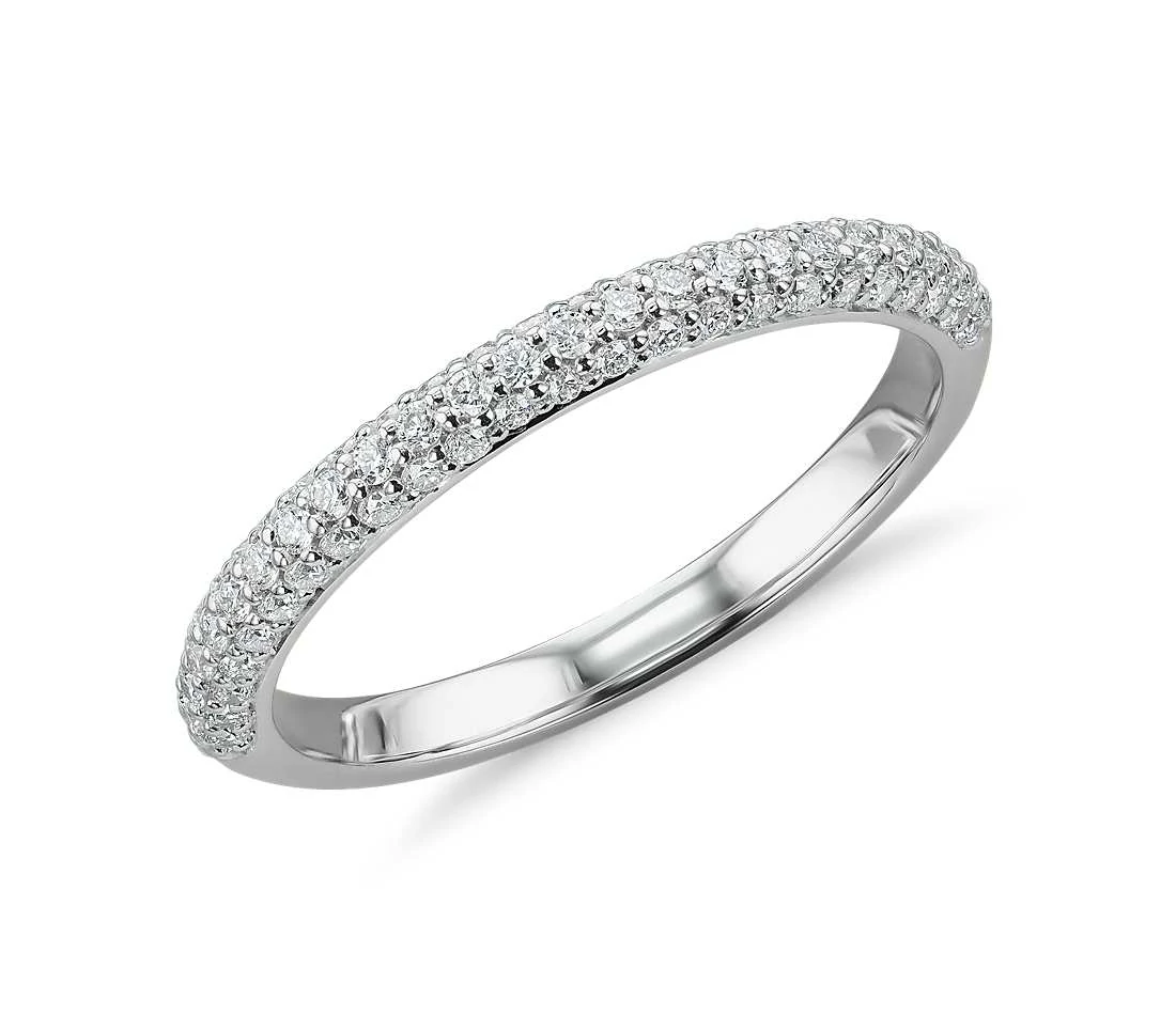 Micro pave wedding band