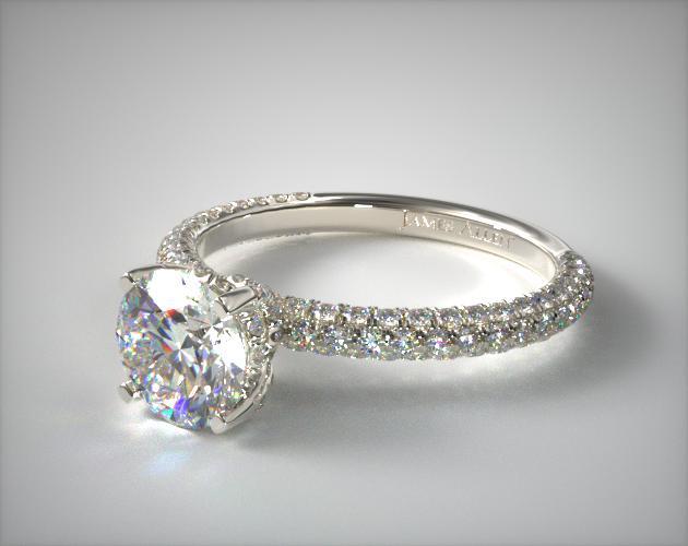 Pave setting engagement ring
