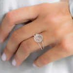 Split shank setting engagement ring for fat fingers