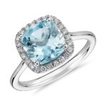 Blue aquamarine engagement ring