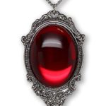 Red cabochon stone pendant
