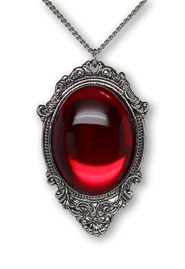 Red cabochon stone pendant