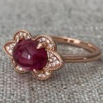 Cabochon tourmaline ring in rose gold