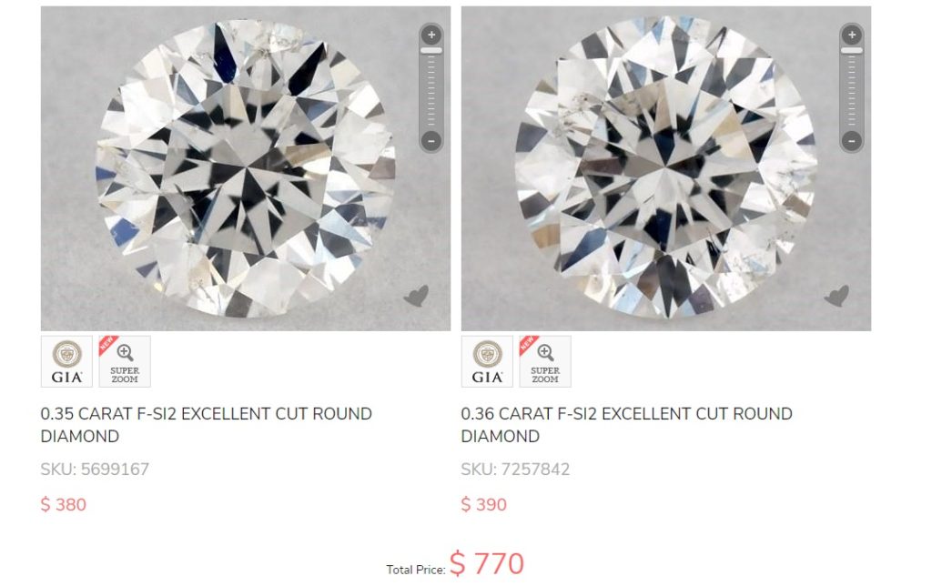 Choosing best diamonds for studs