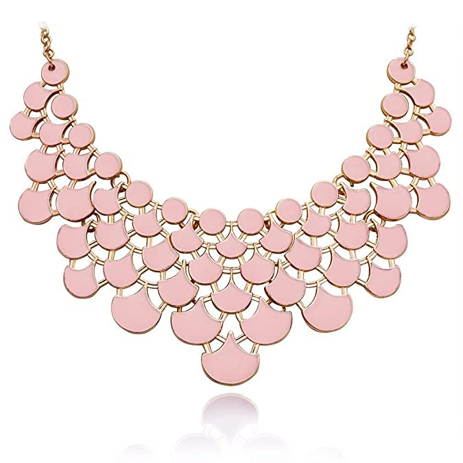 Enamel bib necklace