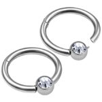 Hinged captive bead rings for labret piercing