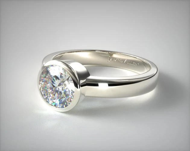 low set bezel engagement ring