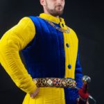 Man wearing medieval belt