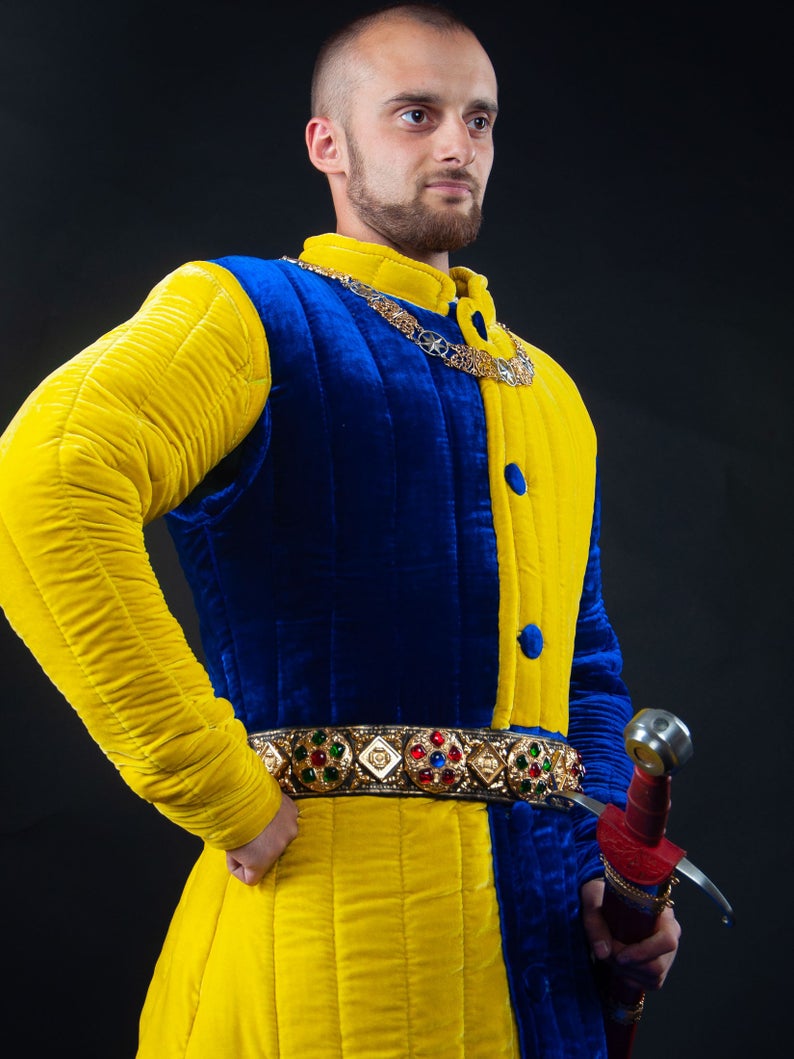 Man wearing medieval belt
