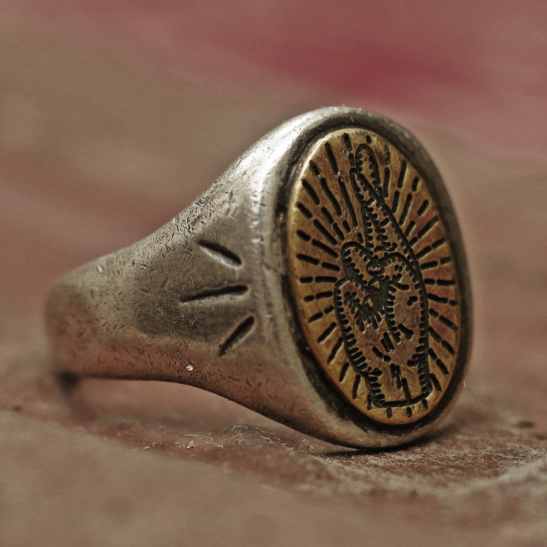Medieval inspired ring closeup