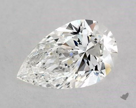 Perfect pear cut diamond closeup