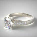 Platinum engagement ring with round shape diamond