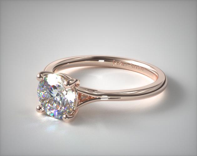 Rose gold solitaire setting engagement ring