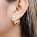 pearl and crystal-ball earrings