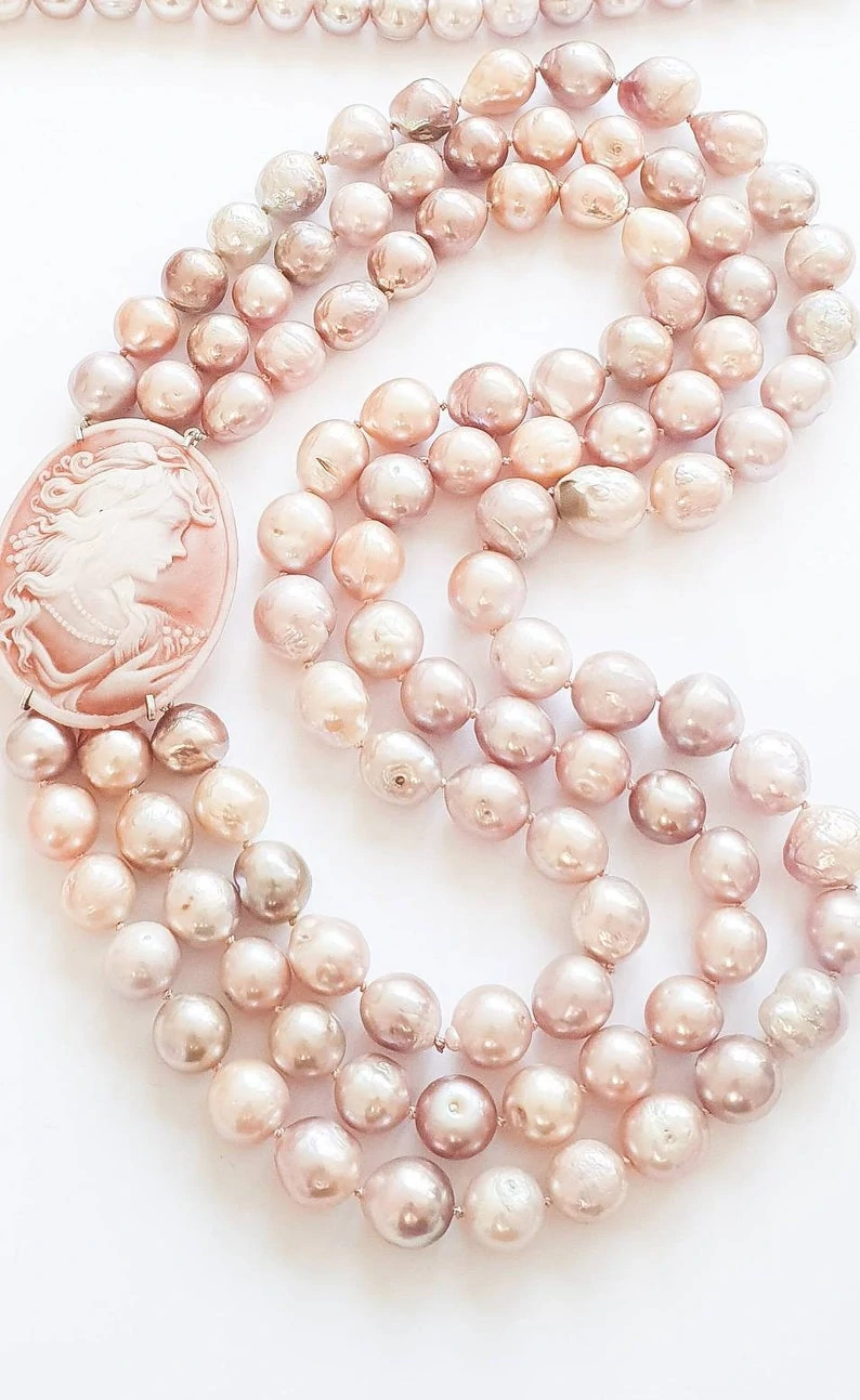 Pearl and Cameo Necklace