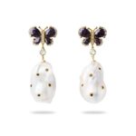 Butterfly and Studded Pearl Earrings