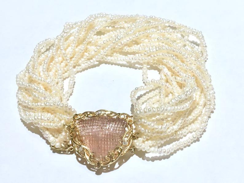 Seed Pearl and Tourmaline Bracelet