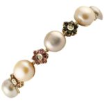 Pearl and Floral Diamond Bracelet