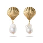 Seashell and Pearl Earrings