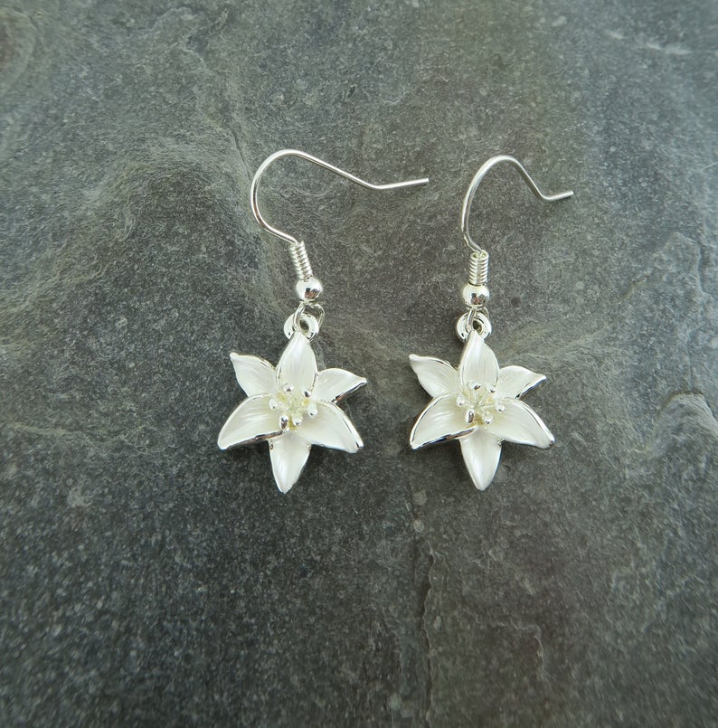 Easter lily symbols of hope earrings