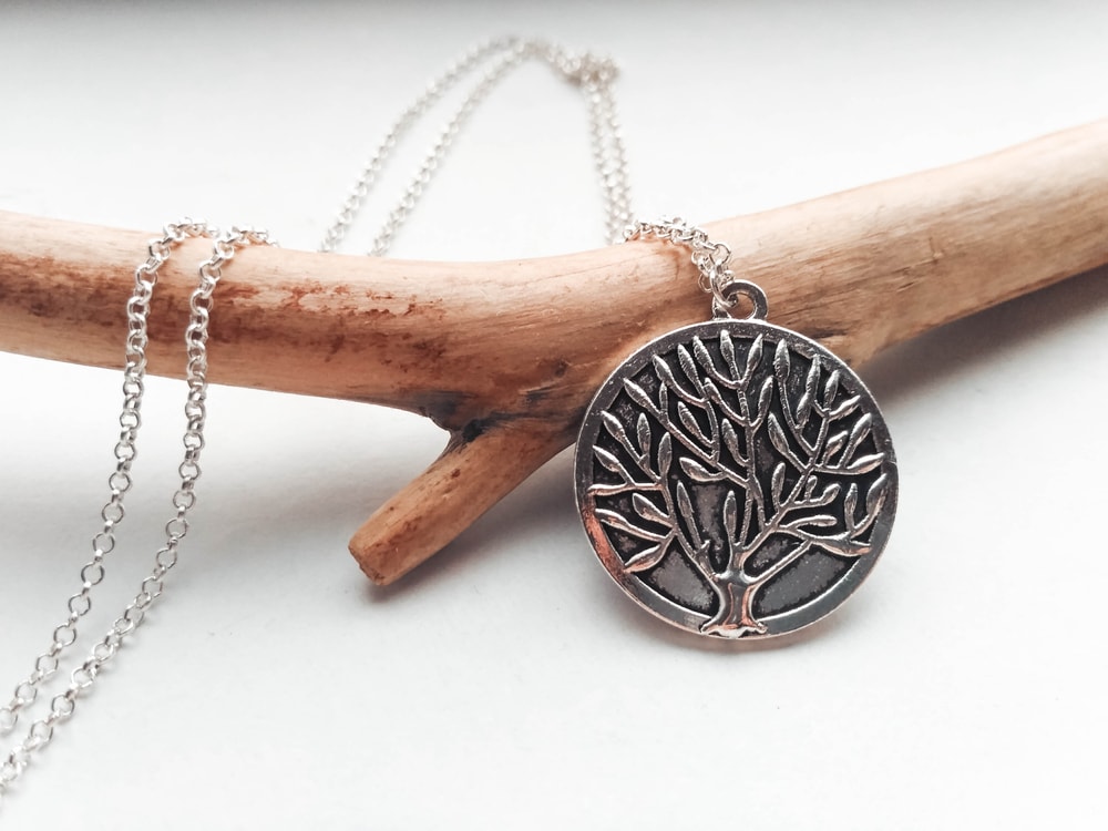 Living Time Tree of Life Bronze Gold Silver Round Glass Chain Pendant Necklaces
