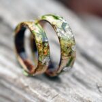Wedding ring with birch bark
