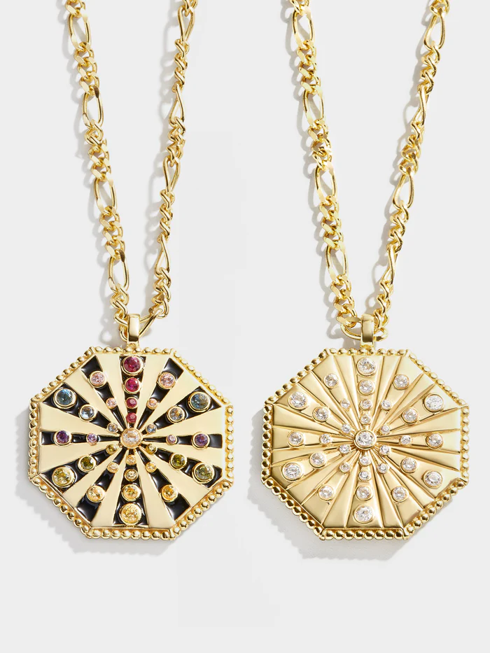 Sunburst 18K Gold Medallion Necklace