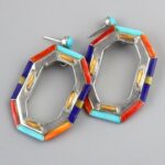 Vintage octagon hoop earrings