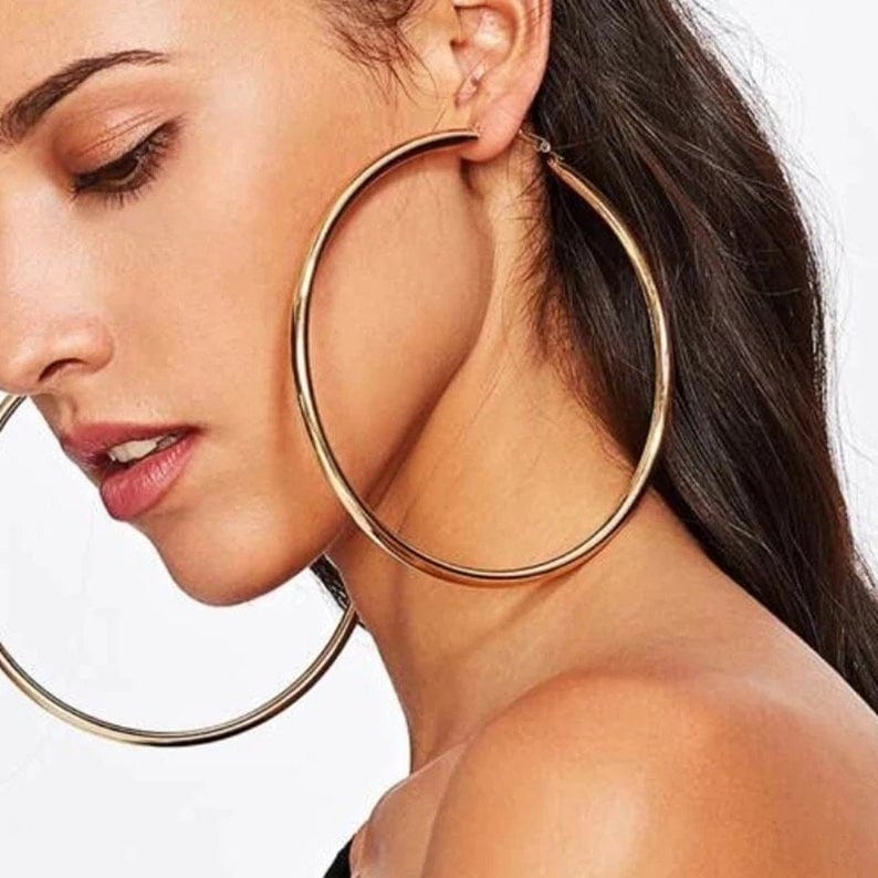 Supersize hoop earrings