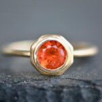 Mexican fire opal ring