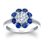 Blue Sapphire Moissanite Ring