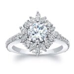 Marquise Halo Moissanite Ring