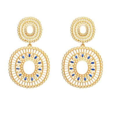 Mandala blue earrings
