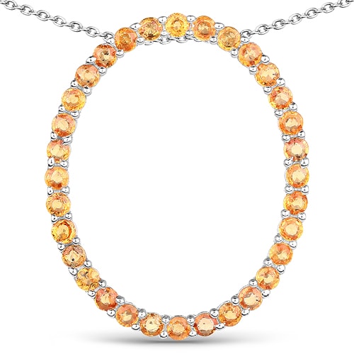 Orange sapphire pendant