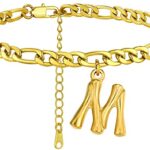 Bamboo initial ankle bracelet