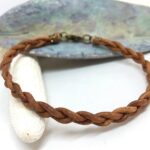 Braided leather anklet