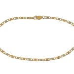 Solid gold three tone chain anklet