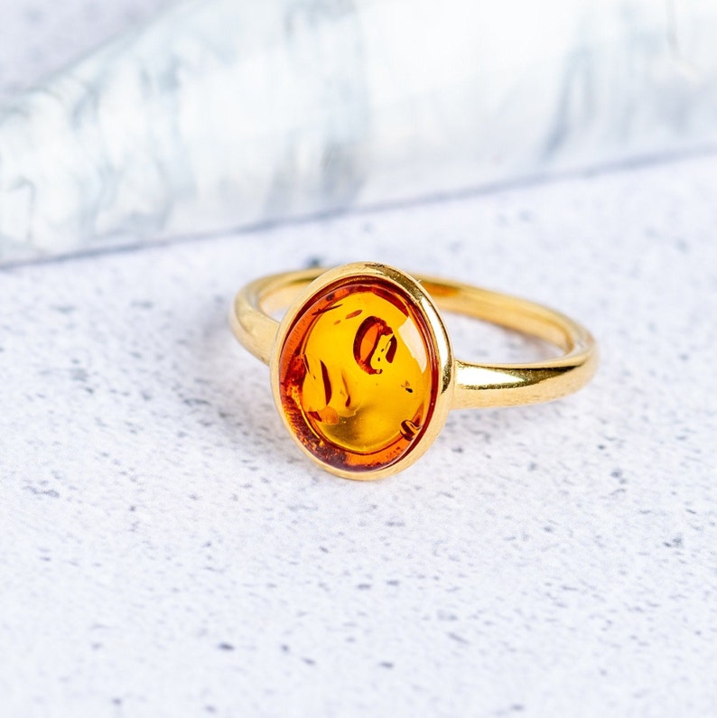 Yellow amber ring