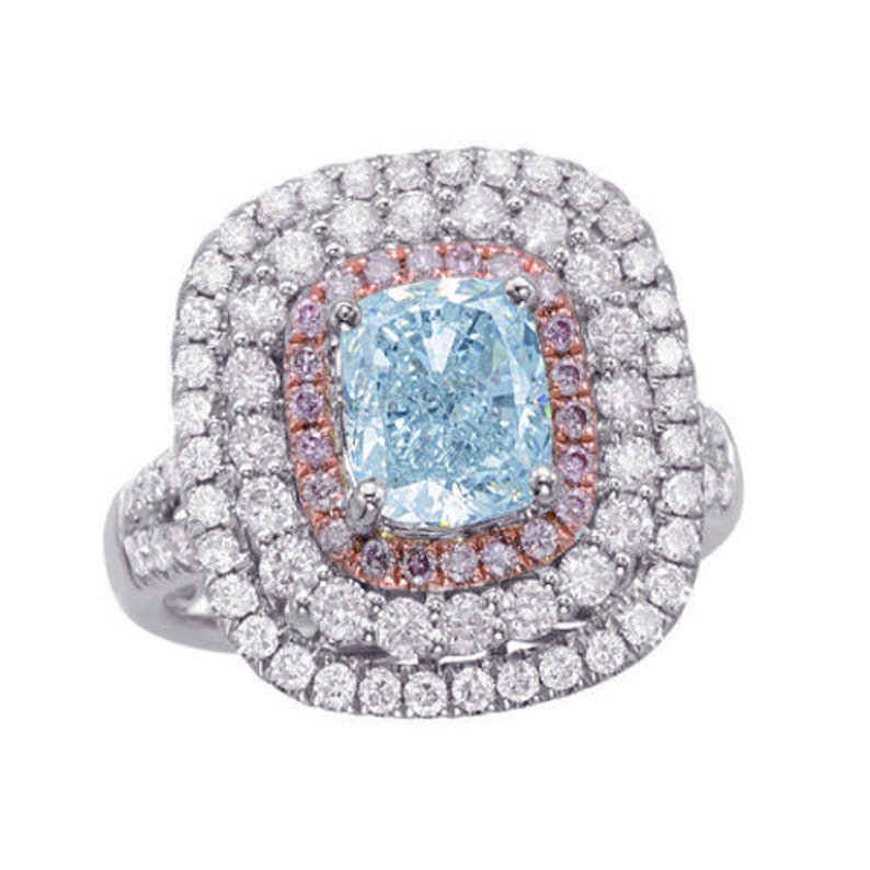 Blue diamond engagement ring
