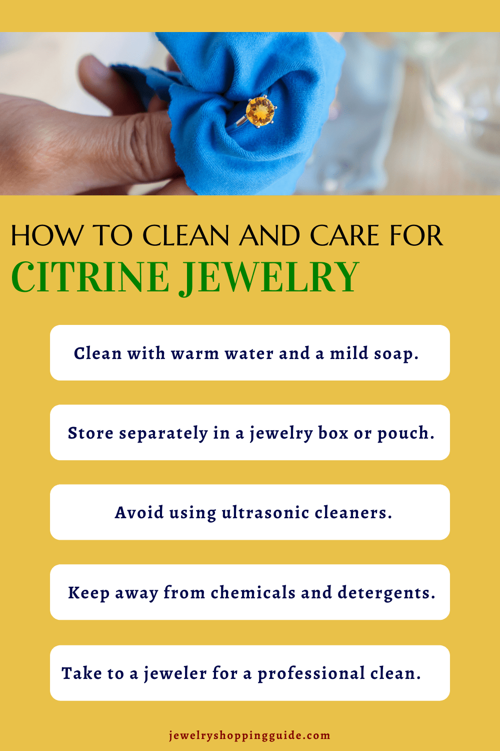 Cleaning and caring for citrine