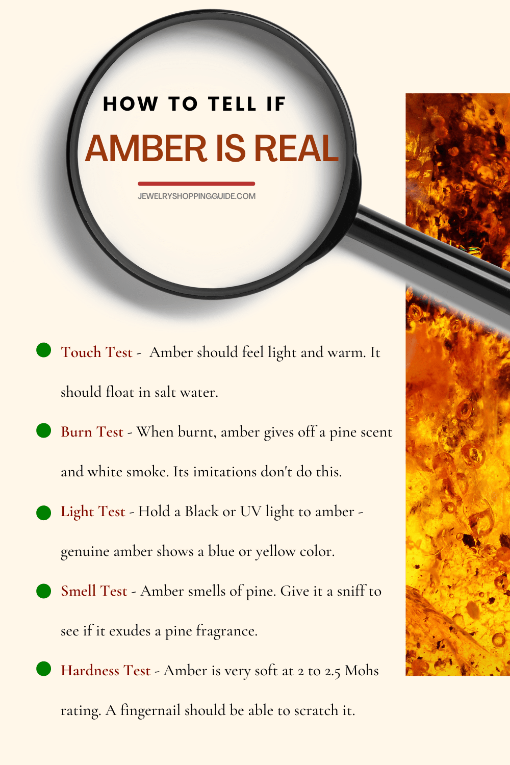 How to tell if amber is real