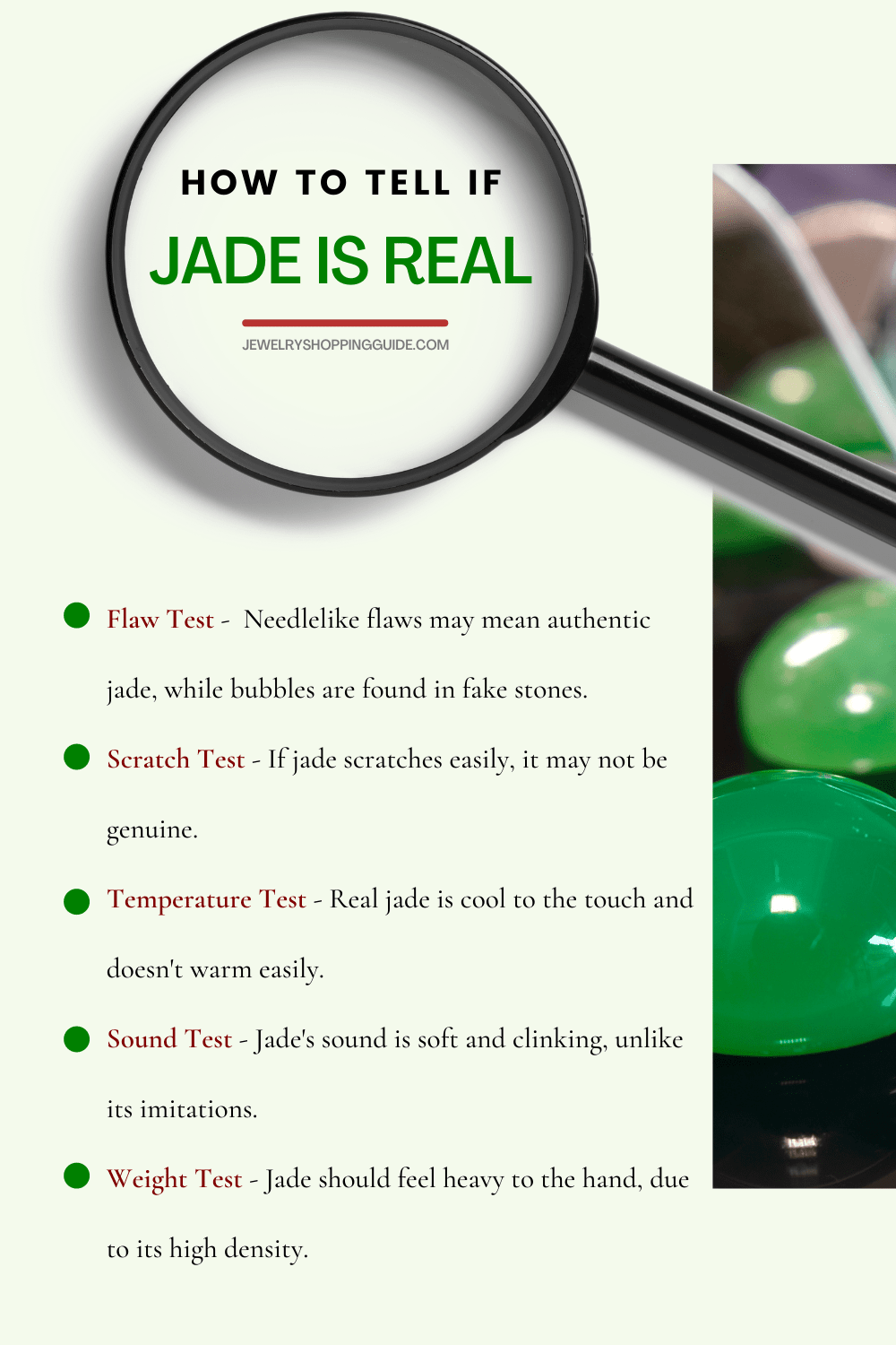 How to tell if jade is real tests